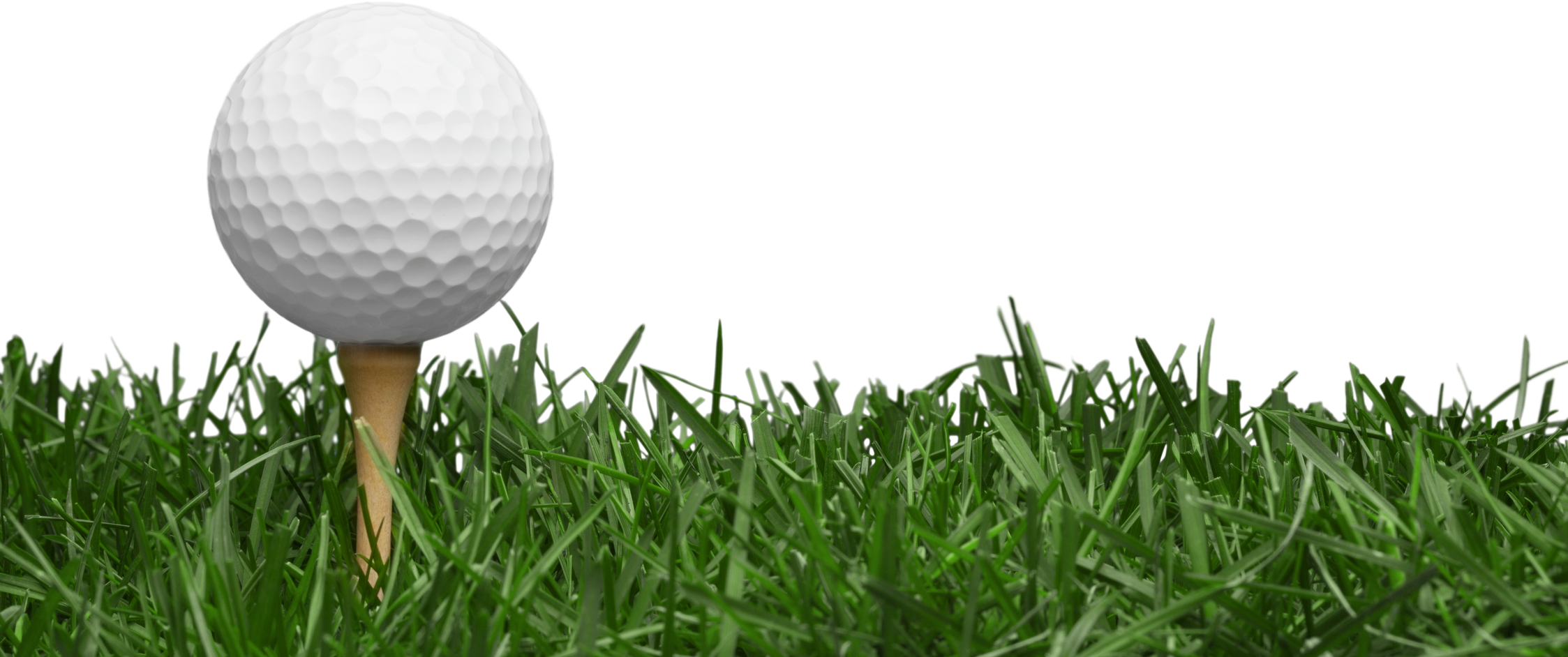 golf ball with a golf tee on a grass